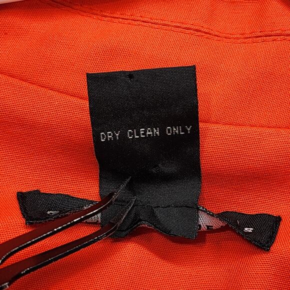 Grace Elements Womens 12 Blazer Orange Open Front Zip Pockets Lined Office - Picture 6 of 9